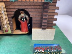 Vintage Swiss Souvenir Thermometer People miniature house chalet JOBIN RB