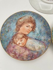 Lot of 3 Vintage Edwin Knowles Mother’s Day Plates with Edna Hibel Design