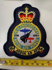 75th Anniversary of the RAF Royal Air Force Patch 1918-1993