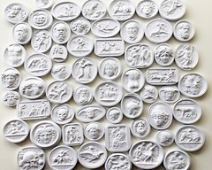 20 Mixed Grand Tour Plaster Intaglios Antique Cameo Traditional Home Wall Seal