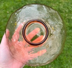 Hand Blown Amber Art Glass Vase Textured Pontil Base MCM Studio Glass