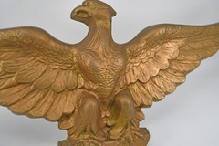 VTG Cast Aluminum Gold Painted Eagle Phoenix Bird Wall Plaque Roquet Antique 21″