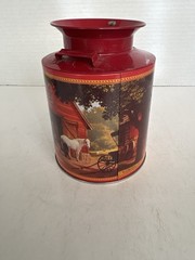 1990’s Horse Buggy Blacksmith Barn Tin Milk Can Shaped Art Paul Detlefsen
