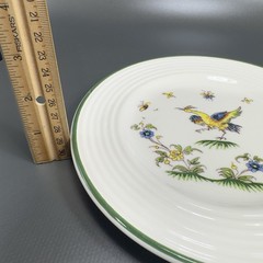Varages Vieux Fine Porcelain Bird Pattern Plate Dish Set 2 Plates Dishes France