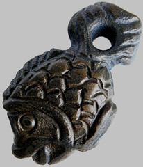300 BC Ancient Carved Engraved Gemstone Pendant Medallion Amulet Fish