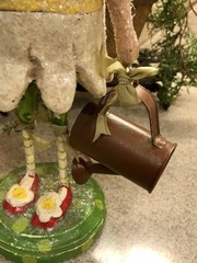 Penny McAllister 2007 Folk Art “Petal Pusher” Paper-Mache Bobblehead Figure