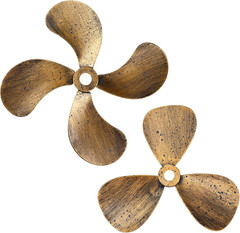 2 Pcs Metal Nautical Wall Art Decor Ship Airplane Propeller Wall Art Vintage Nau