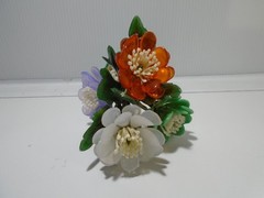VINTAGE LUCITE ACRYLIC FLORAL POTTED BONSAI TREE 5″ HONG KONG UNBRANDED (VIN57)