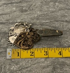 Vintage Unique Art Nouveau Ornate Silver Spoon Hook Wall Decor Victorian