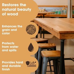 Furniture Clinic Danish Oil Wood Finish 17oz Satin Finish for Oak Pine Teak