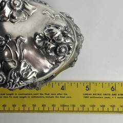 Vintage J.B. Signifies The Best Art Nouveau Silver plate Floral Trinket Box