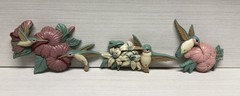 Vintage Set of 3 Hummingbirds Plastic Wall Hanging Decor Made in USA Burwood