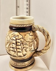 Avon Mini Beer Stein Mug Ceramarte Ships Schooners 1982 Brazil Handcrafted