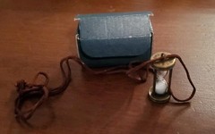 UFDC 2000 Brass Hourglass 1.5 Inch Leather Necklace