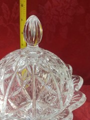 Vintage DePlomb Lead Crystal Candy Dish With Lid- Gorgeous Design!