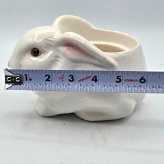 VINTAGE 70s Avon BUNNY CERAMIC PLANTER Candle Holder Hand Painted Brazil Easter