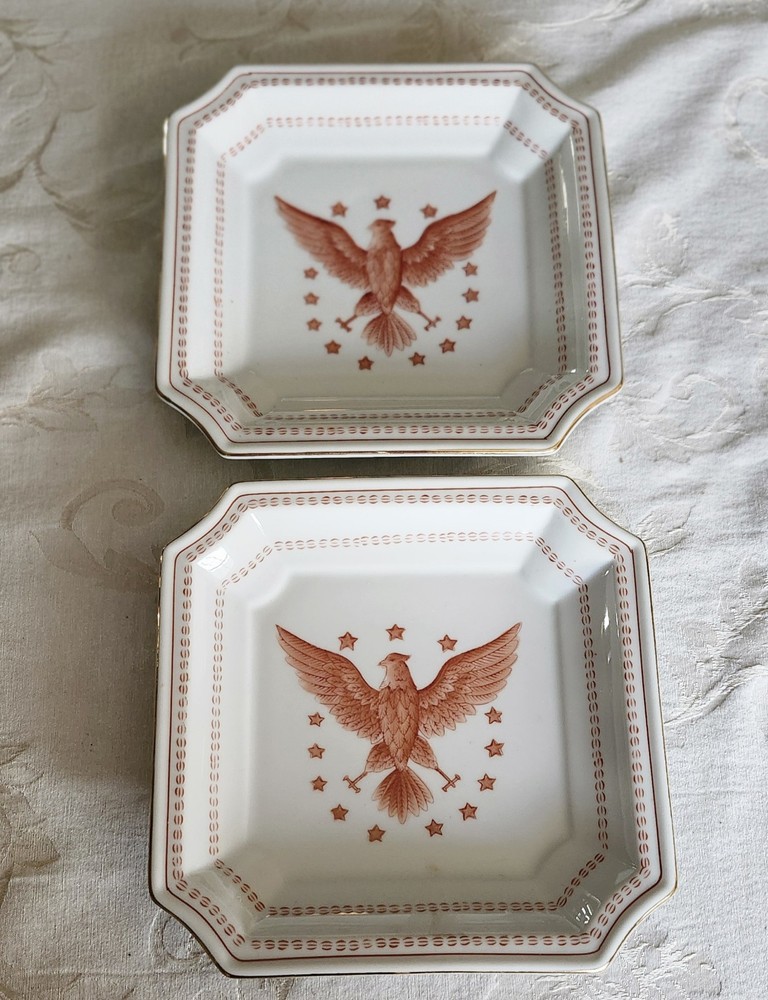 Ethan Allen Set Of 2 Salad Plates American Traditional Interiors Eagle 13 Stars