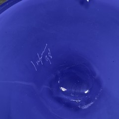 1998 Studio Inferno Mitchell Gaudet Hand Made Heavy Glass Vase Vessel Signed VTG
