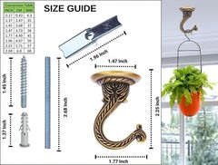 Antique Ceiling Hooks for Hanging Plants, Decorative Metal Wall Ceiling Brackets
