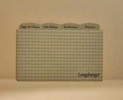 Longaberger 50 Recipe Cards 3×5 / 12 GINGHAM Dividers/Index: A-Z/Food Categories