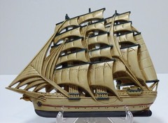 Burwood USA Vintage Nautical Clipper Ships/Wheel 3D Relief Wall Home Decor Set!
