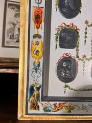 Renaissance Revival Grotesche Painted Frame With Neoclassical Grand Tour Intagli