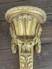 Pair Vintage Italian Borghese Wall Shelves Gold Gilt Florentine Neoclassical 17”