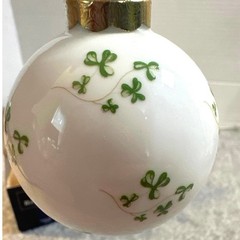 Royal Tara fine bone China, Ireland Shamrock Ornament on a green ribbon