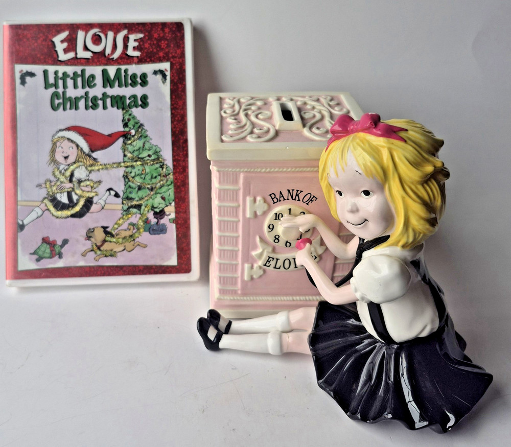 DEPT 56 THE STORYBOOK COLLECTION 2001 CLASSIC ELOISE BANK PINK & MOVIE . . .READ