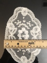 Antique Delicate Handmade White Lace In A Gold Frame Ready to Hang 15” X 12”
