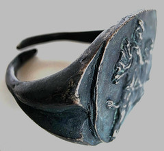 300 BC Ancient Roman Silver Ring Mithras mystery god of legions and victories