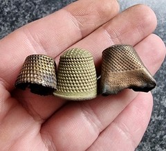 Thimbles Post Medieval Metal Detector Finds Antique 18x20mm 17x18mm 12x15mm (75)