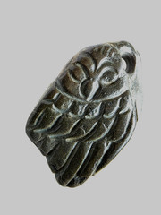 300 BC Ancient Greek Carved Engraved Gemstone Pendant Owl of Athena Amulet Relic