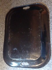 Antique 1800s Tin Metal Toleware Hand Painted Tray Courtship Man Woman Folk Art