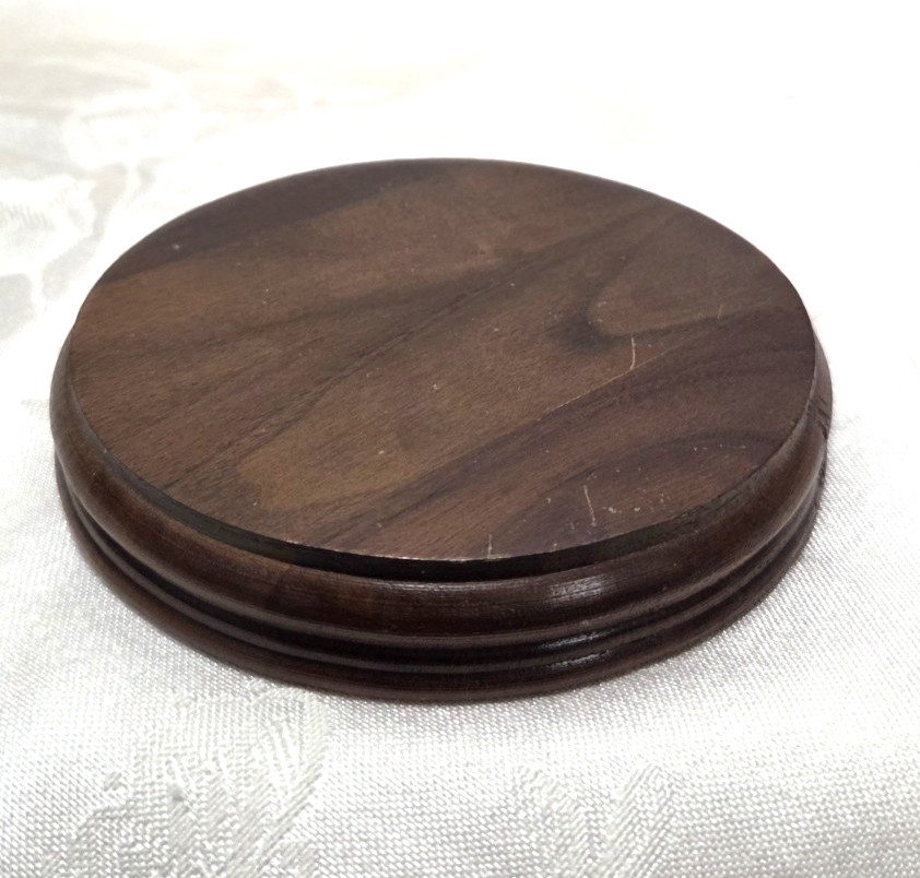 Brown Wood Display Stand Round 4.5” Pedestal Bonsai Teapot Vase Base