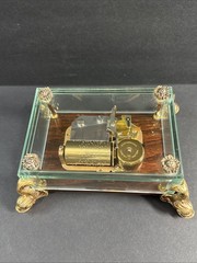 Vintage Original Swiss Reuge Crystal Clear Glass Music Box No 1885 (WORKING!!)