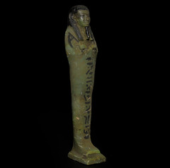 Ancient Egyptian Antiques Ushabti Hieroglyphs Faience Green Burial Figure BC