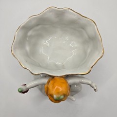 VTG Porcelain Centerpiece Bowl Cherub Occupied Japan Hand Painted Gold Trim