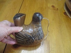 VTG Knobler Bird Stoneware String Holder/Dispenser & Scissor Holder,Pottery