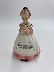 3 Piece Pink Enesco Vintage Mother in Kitchen Prayer Napkin Holder Salt Pepper