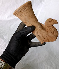 300 BC Beautiful Ancient Roman Clay Terracotta Drinking Rhyton Museum Quality