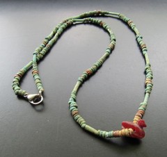 NILE Ancient Egyptian Duck Amulet Mummy Bead Necklace ca 600 BC