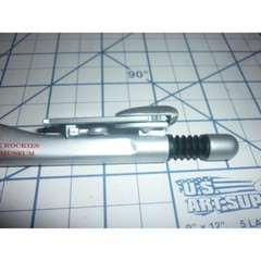 Wings Over Rockies Air Space Museum Rocket Jet Novelty Pen Silver 6in USA Vtg
