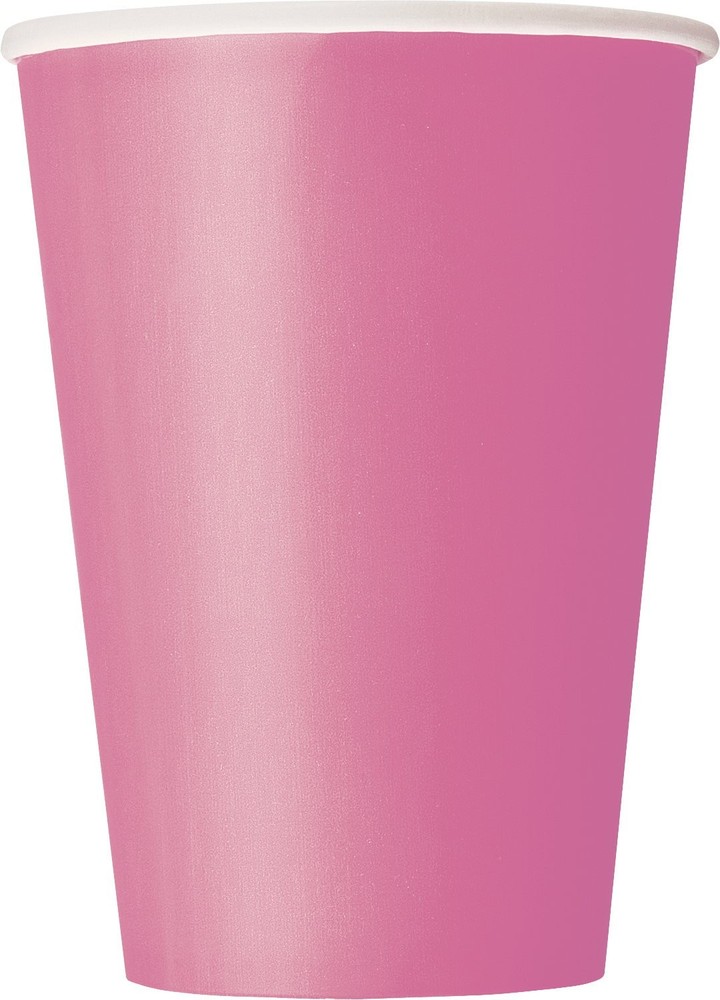 12oz Hot Pink Paper Cups, 10ct