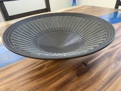Haeger Vintage Black Matted Pottery Serving Bowl with Sculpture Inside Design