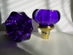 NEW PURPLE FLORAL CERAMIC 4 PC DRAWER PULLS WITH HARDWARE KNOBS MADE IN USA