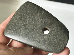 INCREDIBLE AUTHENTIC PRE-COLUMBIAN DRILLED STONE CELT / AXE / PENDANT ~ MEXICO