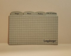 Longaberger 50 Recipe Cards 3×5 / 12 GINGHAM Dividers/Index: A-Z/Food Categories