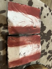 Vintage Asian Red Lacquer Wall Plaques Village Relief Art Decor Set of 2