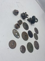 Metal Detector Finds Lot Brass? Copper? Eagle? Military Button? Clamp MK